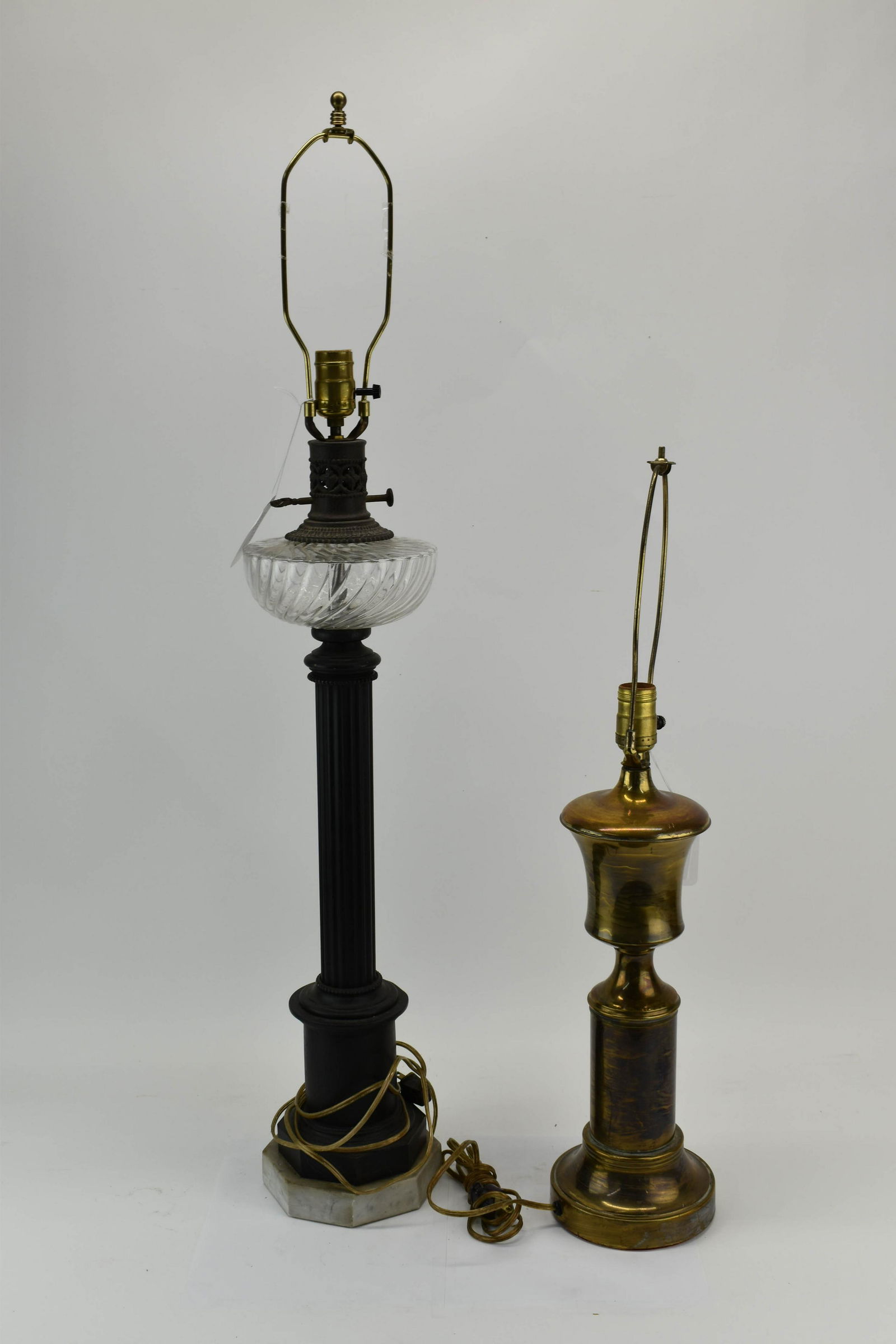 Vintage Glass Font Column Form Table Lamp (1 of 5)