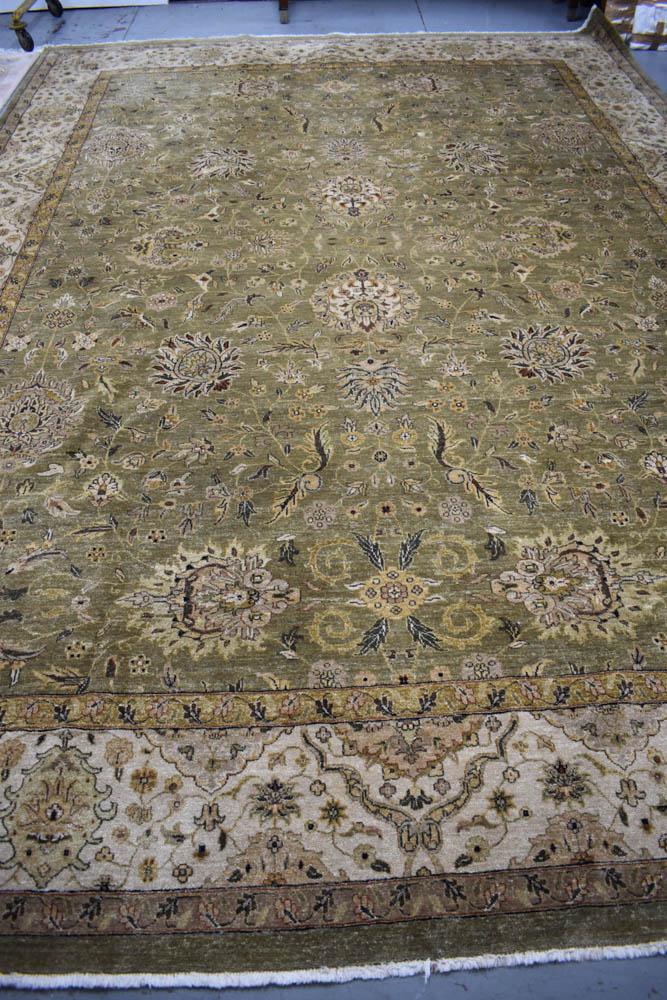 Room Size Oriental Rug with Central Olive Ground (1 of 6)