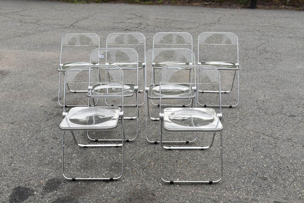 Set of 8 Pia Castelli Chrome Folding Chairs (1 of 5)