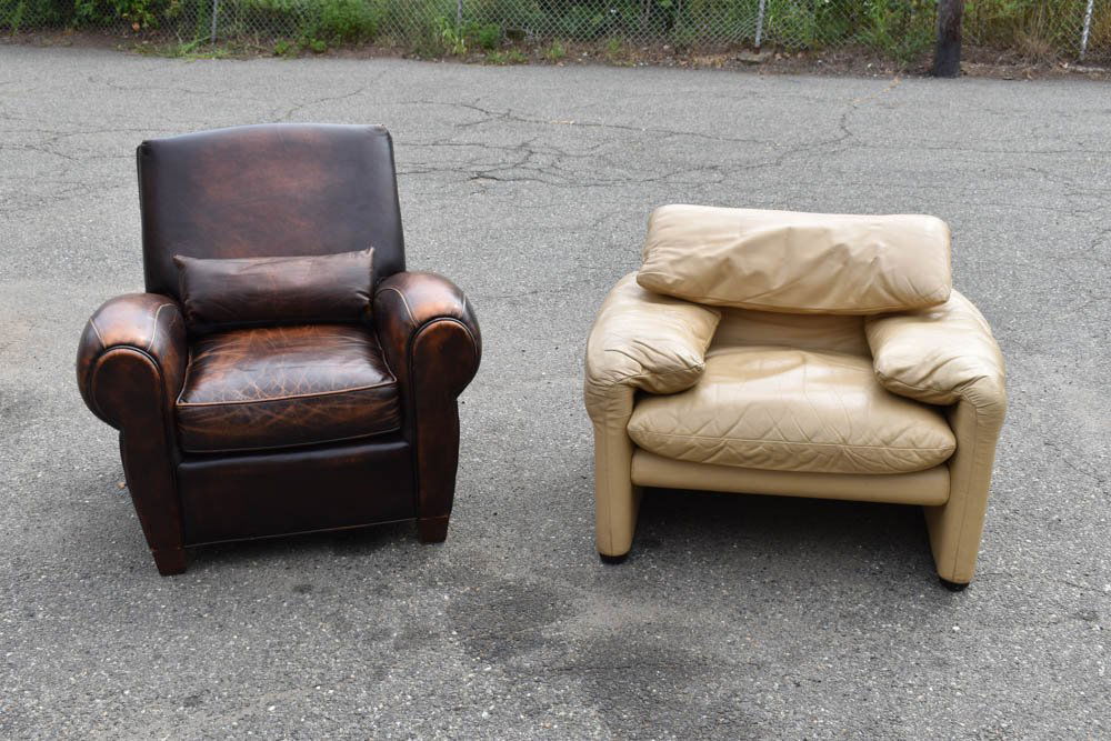 Two Leather Modern Easy Chairs (1 of 8)