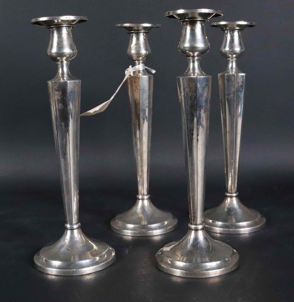 Four E. Caldwell Sterling Silver Candlesticks (1 of 8)