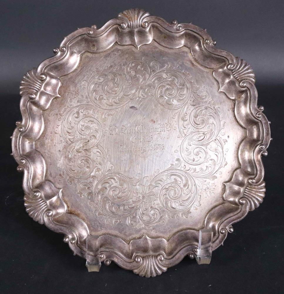 English Sterling Silver Footed Salver (1 of 6)