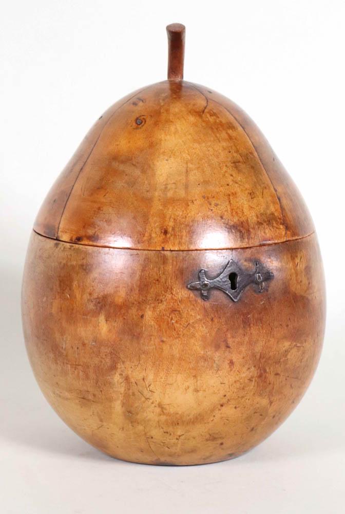 George III Fruitwood Pear-Form Tea Caddy (1 of 8)