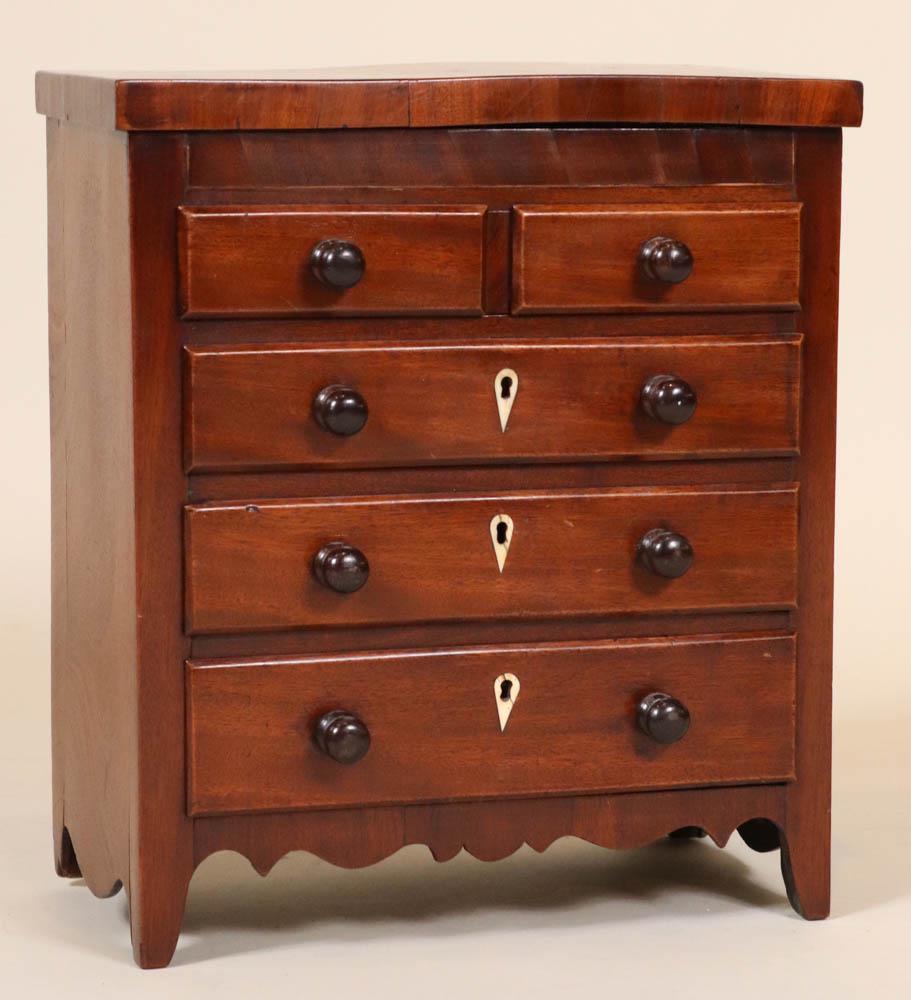 George III Mahogany Miniature Chest of Drawers (1 of 6)