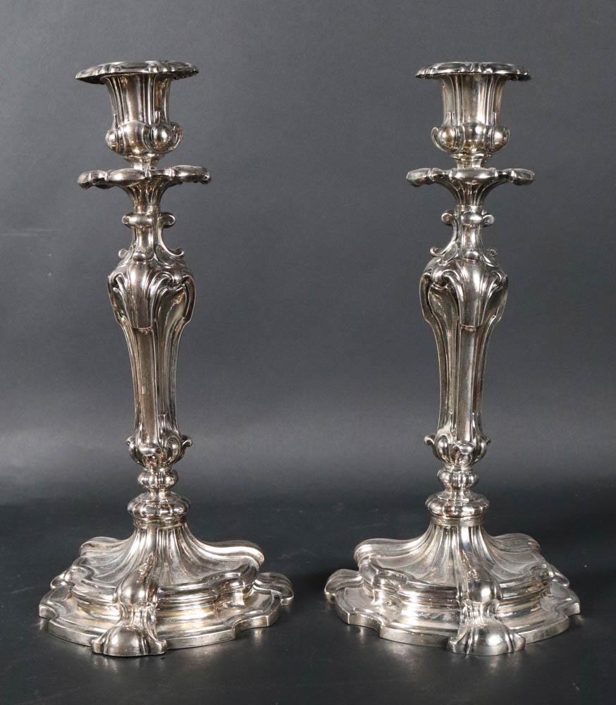 Pair of Silver Plated Candlesticks (1 of 9)