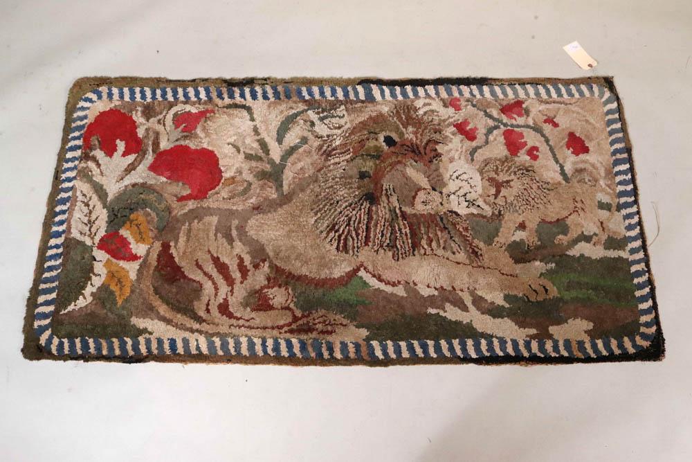 American Hooked Rug of Lion and Cubs (1 of 11)