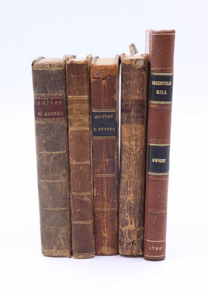 Books of Early American Historical Interest: Including 'The History of North and South America from its Discovery to the Death of General Washington' by Richard Snowden, vol. 1, Philadelphia, 1806; 'The Life of George Washington with Curious Ane