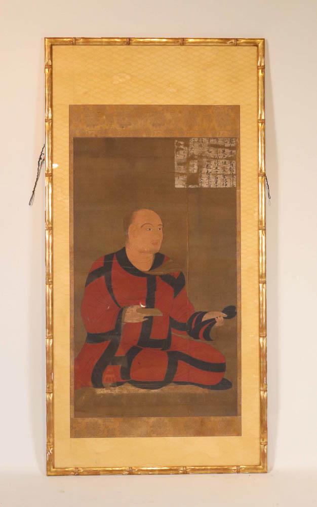 Watercolor on Silk Portrait of a Seated Man (1 of 6)