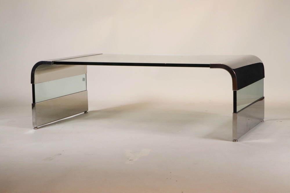 Contemporary Chrome and Grass Low Table (1 of 6)