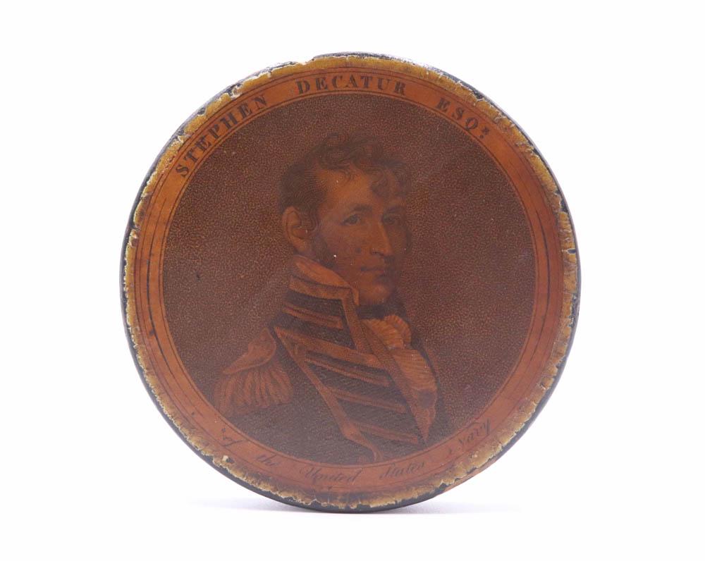 Papier Mache "Stephen Decatur" Snuff Box (1 of 7)