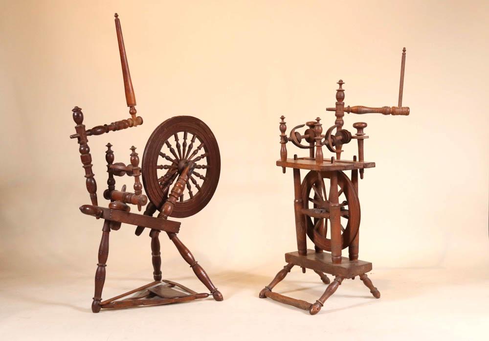Two Turned Spinning Wheels (1 of 17)
