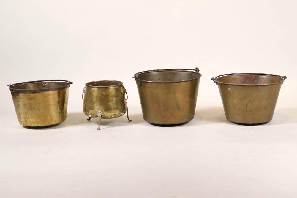 Three Brass and Wrought Iron Handled Buckets (1 of 14)