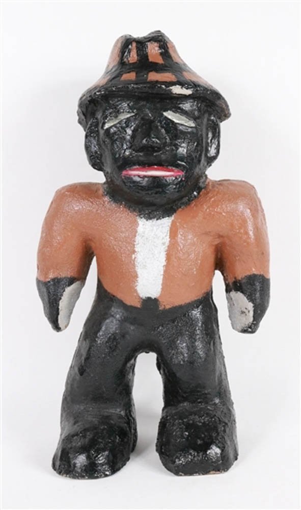 Burgess Delaney, Painted Figure of a Black Man: 20th C. 15"h Provenance: Property from the Steve and Stephanie Alpert Collection