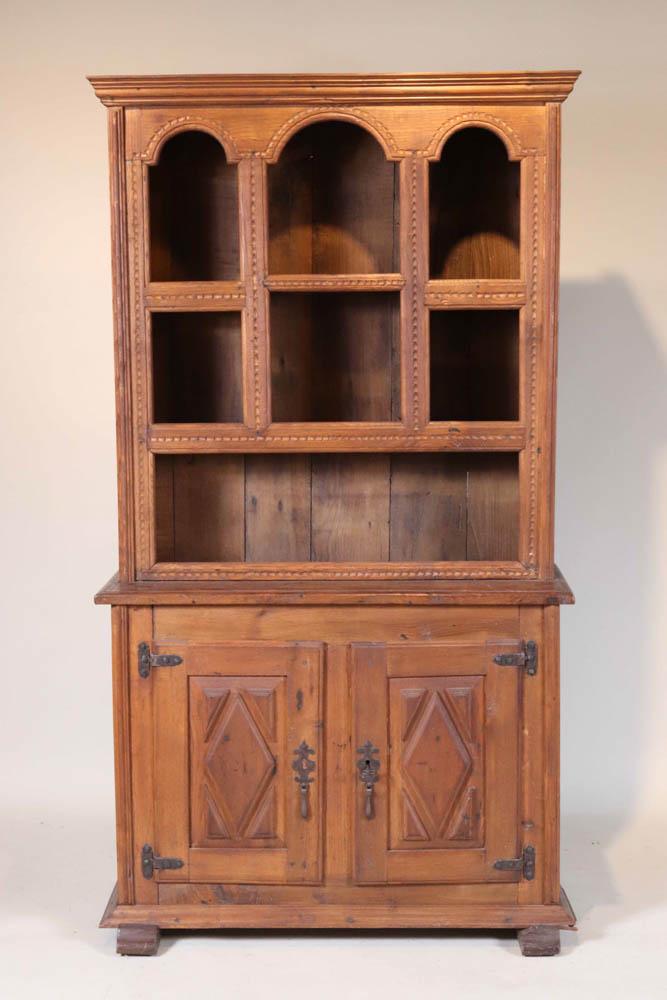 Provincial Carved Oak Wall Cupboard (1 of 14)