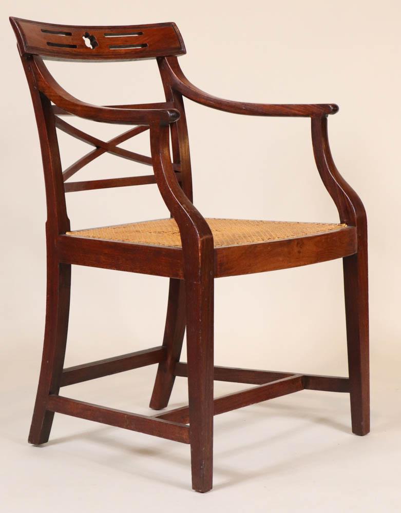 Regency Padouk Cane Seat Armchair (1 of 10)