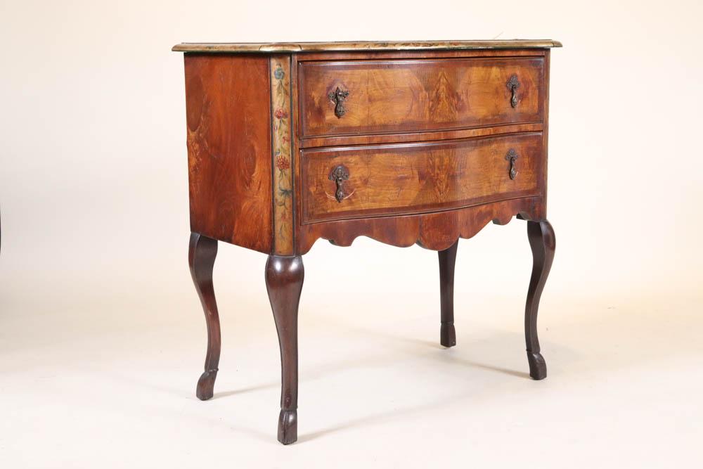 Rococo Style Walnut Serpentine Commode (1 of 12)
