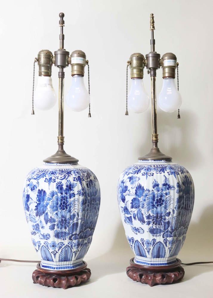 Pair of Blue and White Delftware Urns (1 of 11)