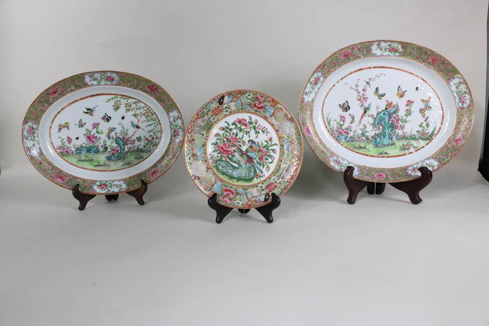 Three Famille Rose Serving Dishes (1 of 10)