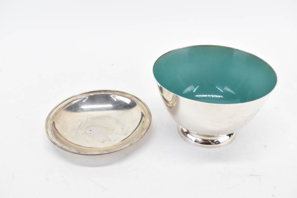 Towle Enamel Lined Sterling Silver Footed Bowl (1 of 5)