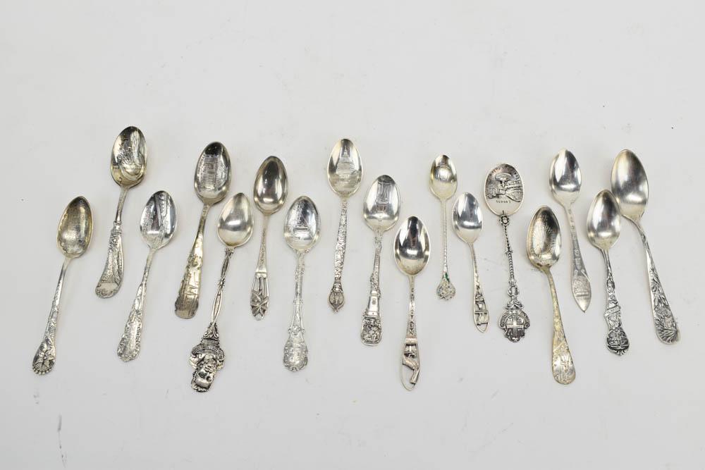 Group of Sterling Silver Souvenir Demitasse Spoons (1 of 7)