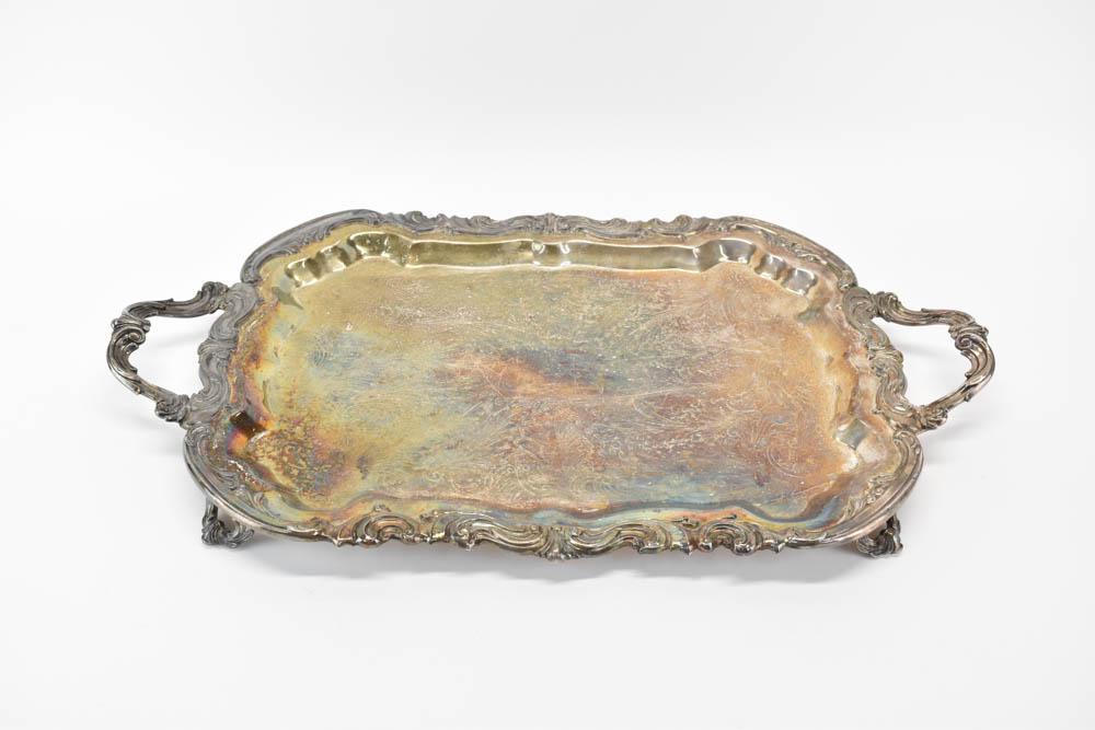 Silver Plated Double Handled Tea Tray (1 of 6)