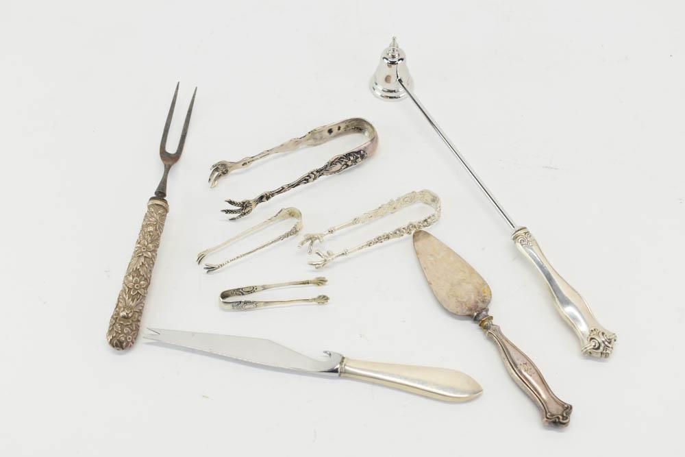 Whiting Ornate Sterling Silver Sugar Tong (1 of 8)