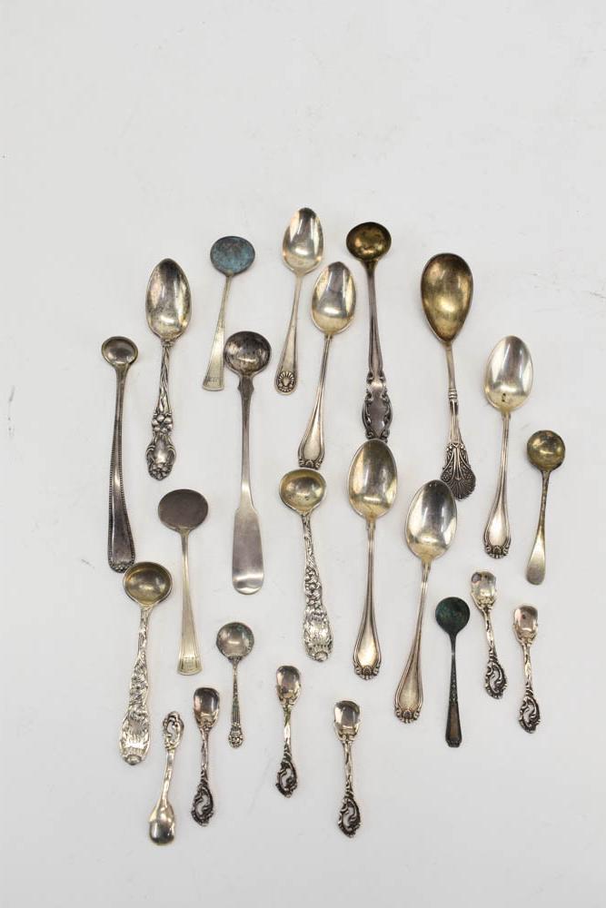 Pair of Tiffany Chrysanthemum Pattern Salt Spoons (1 of 5)