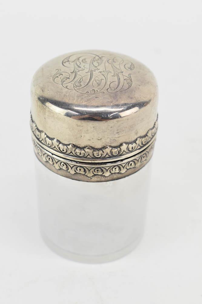 Tiffany Sterling Silver Mounted Glass Dresser Jar (1 of 5)