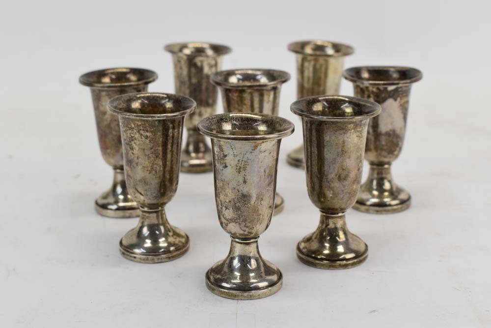 Set of Eight Fisher Sterling Silver Cordial Cups (1 of 3)