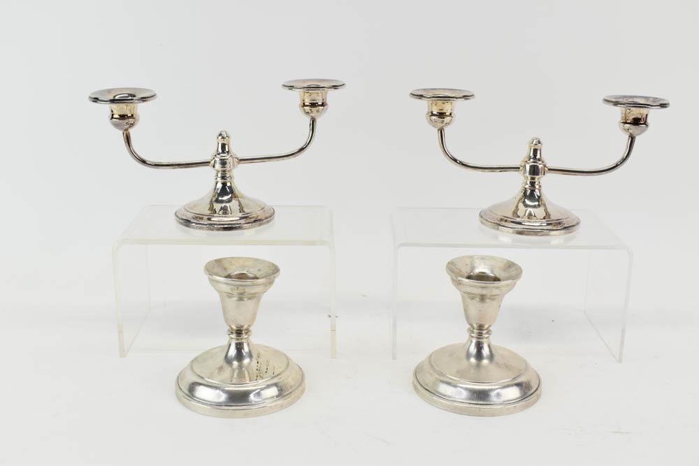Pair of Sterling Silver Two Light Candlesticks (1 of 7)