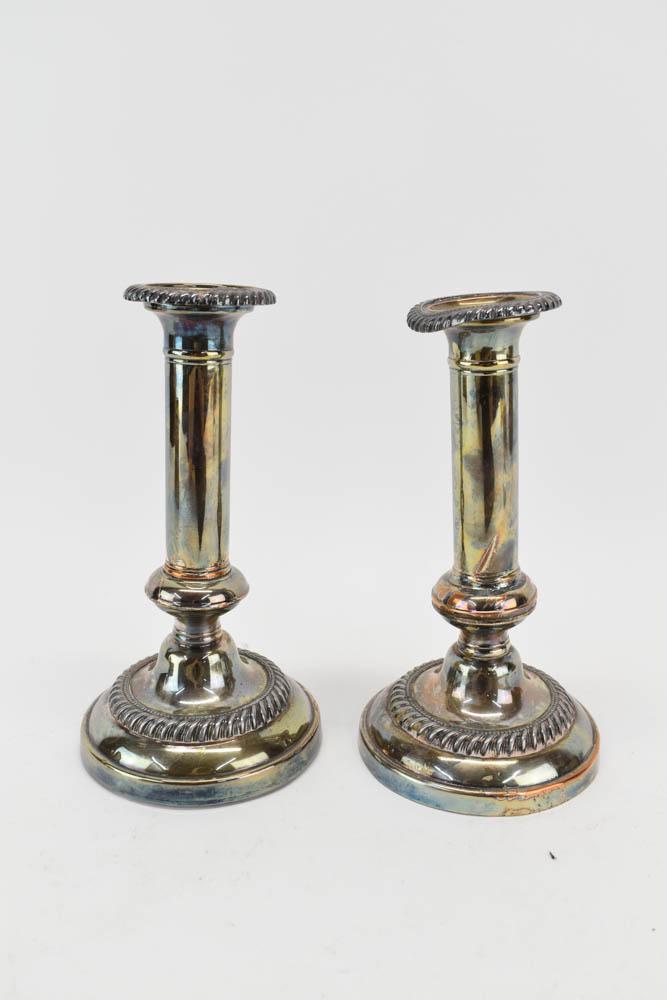 Vintage Pair of Silver Plated Candlesticks (1 of 5)
