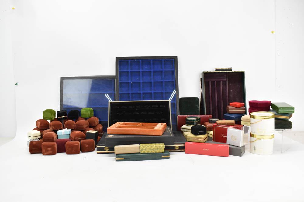 Group of Empty Jewelry Boxes & Table Display Case (1 of 5)