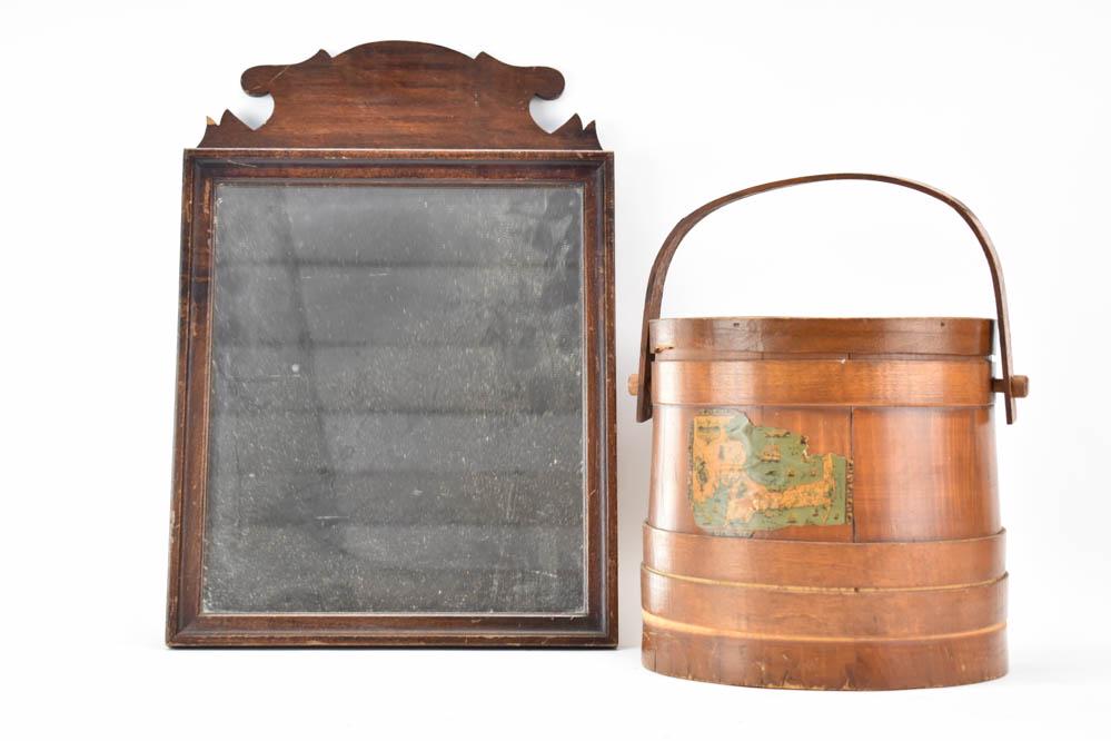 Mahogany Shaving Hanging Mirror (1 of 4)