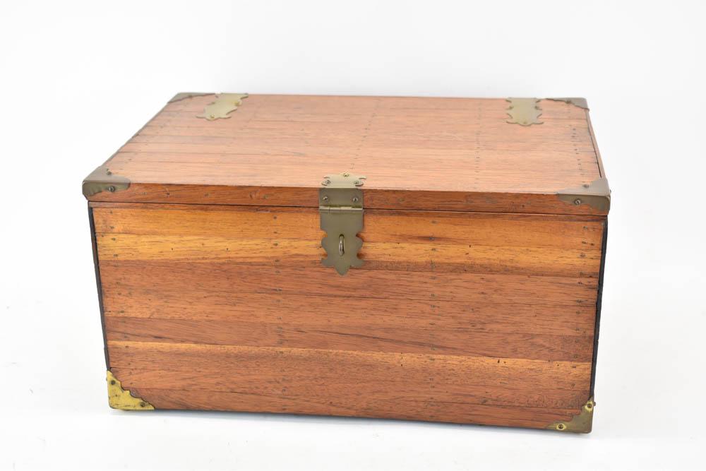 Asian Brass Mounted Hardwood Chest (1 of 8)