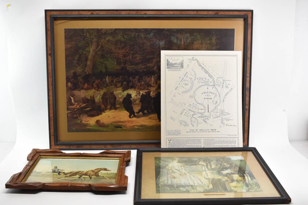 Group of Five Assorted Vintage Art Prints (1 of 4)