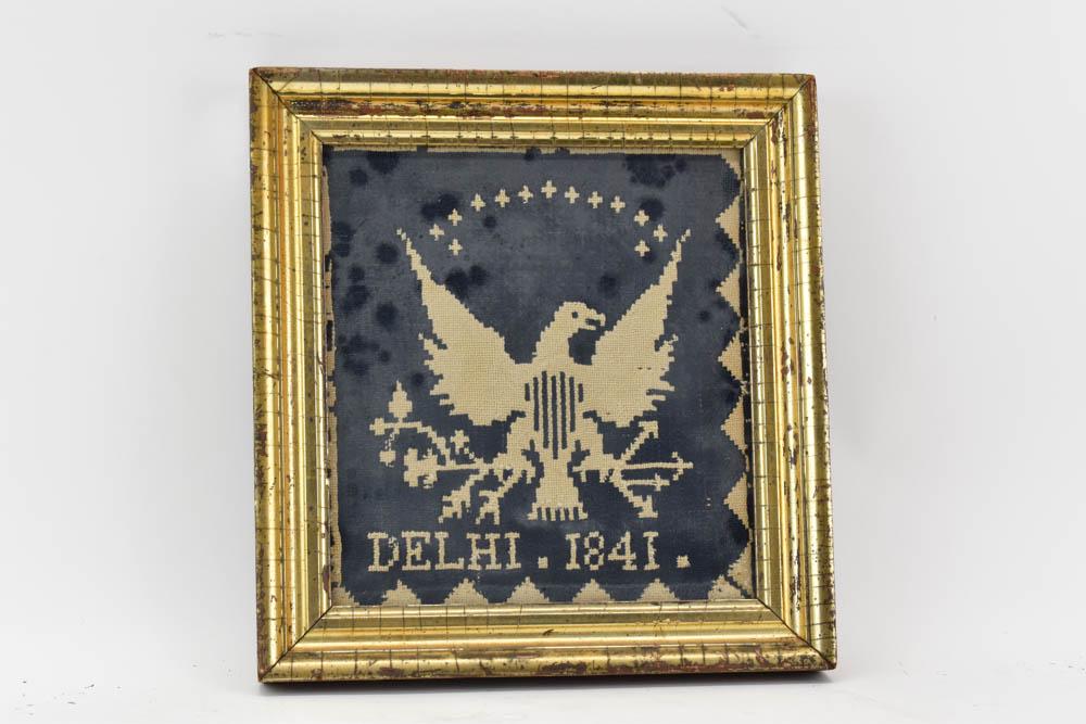 Asahel Phelps Framed Coverlet Corner Section (1 of 5)