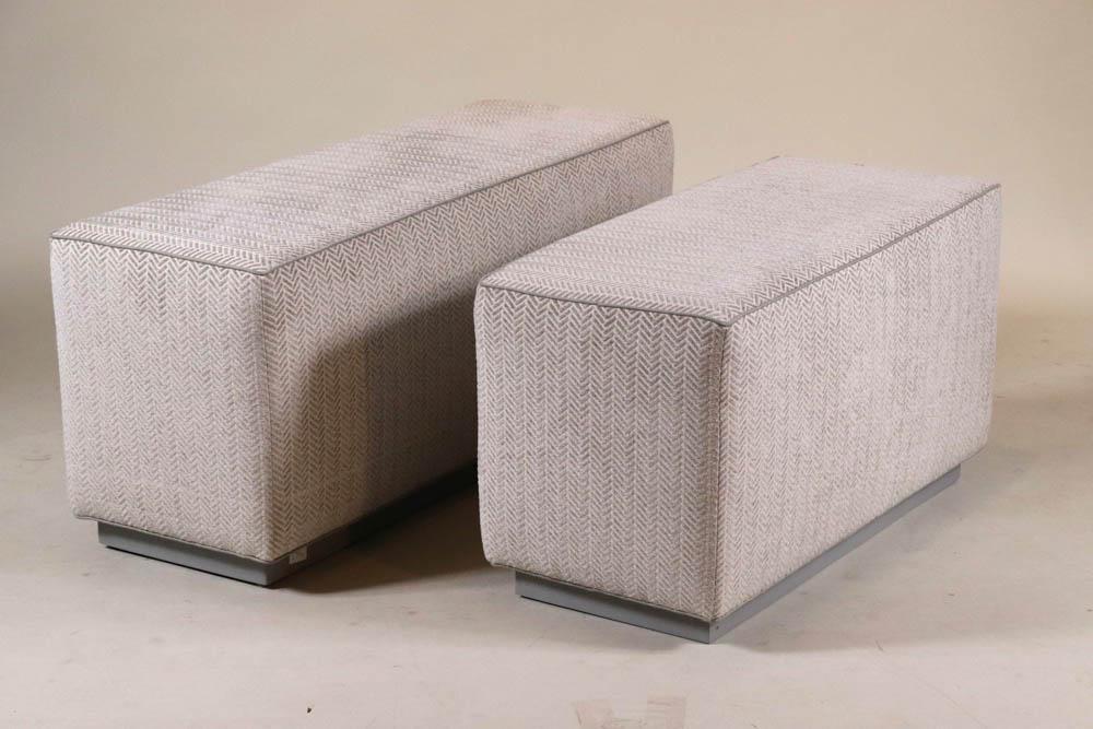 Two Similar Herringbone - Upholstered Benches (1 of 7)