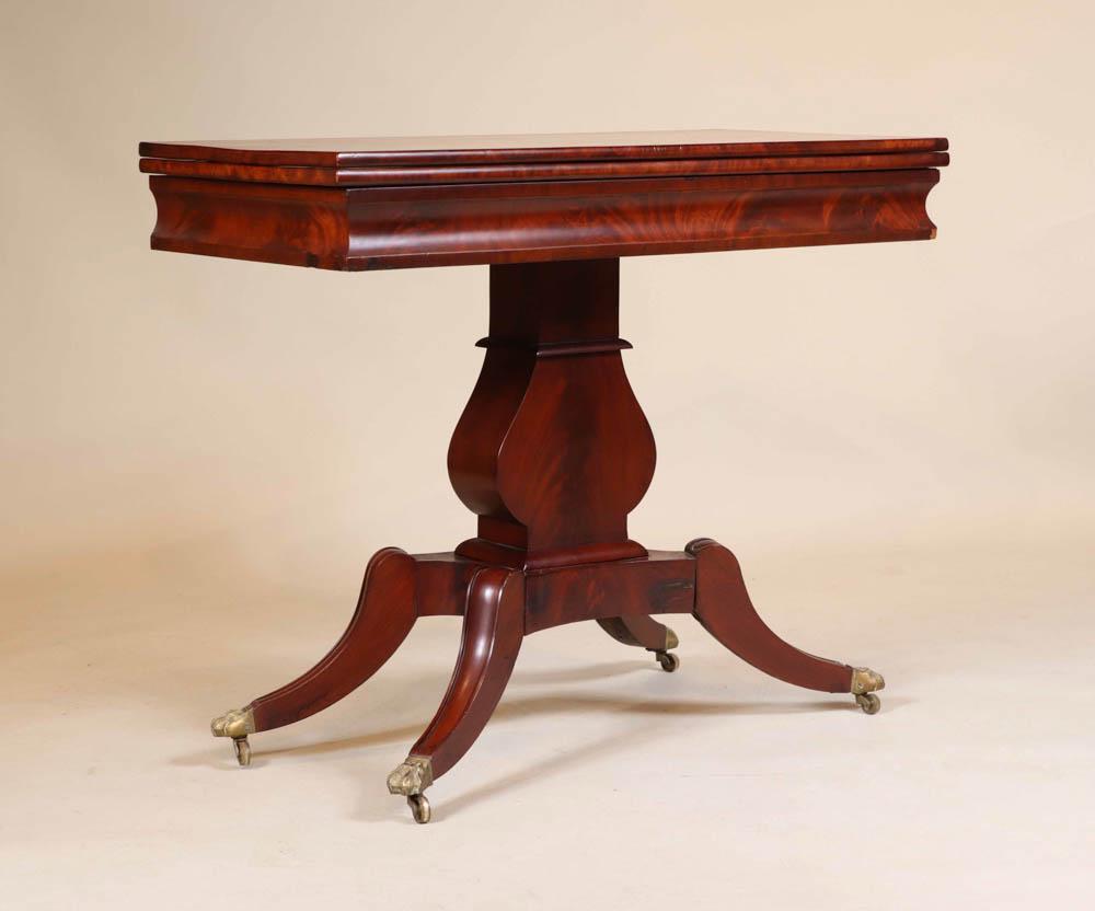 Empire Style Mahogany Swivel Top Games Table (1 of 13)