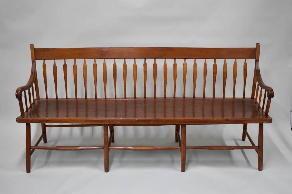 Antique Arrowback Long Bench (1 of 6)