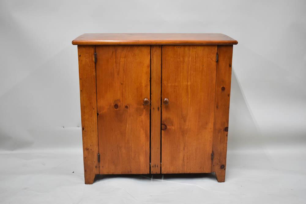 Antique Country Pine Two Door Cupboard (1 of 5)