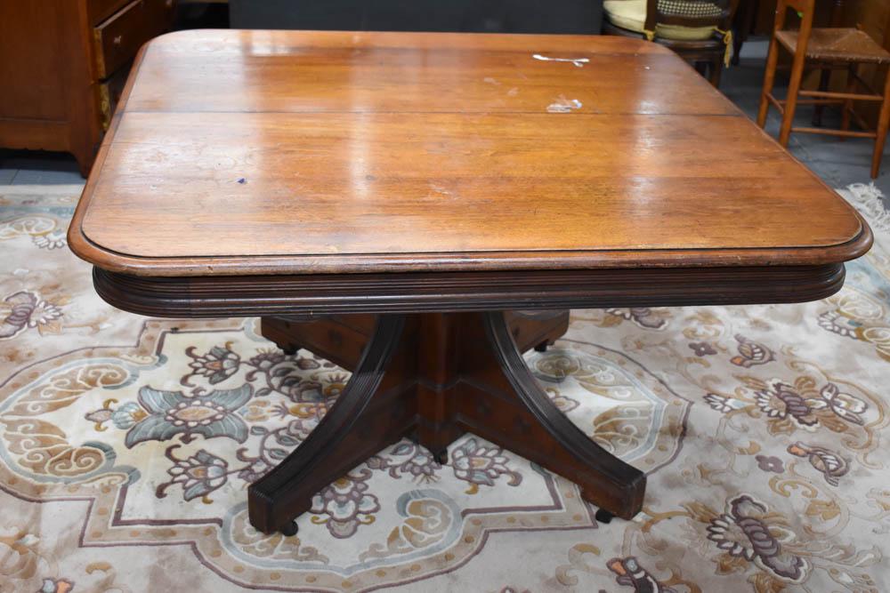 Antique Victorian Walnut Dining Table (1 of 5)