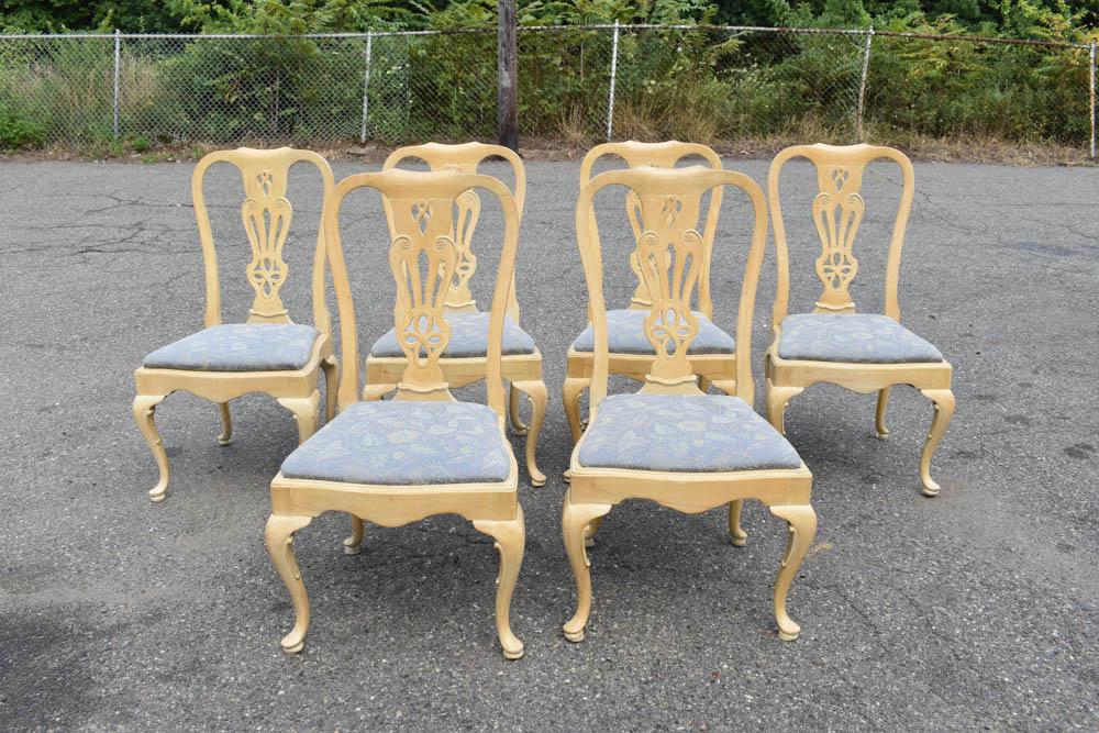 Set of Six Queen Anne Style Dining Chairs (1 of 9)