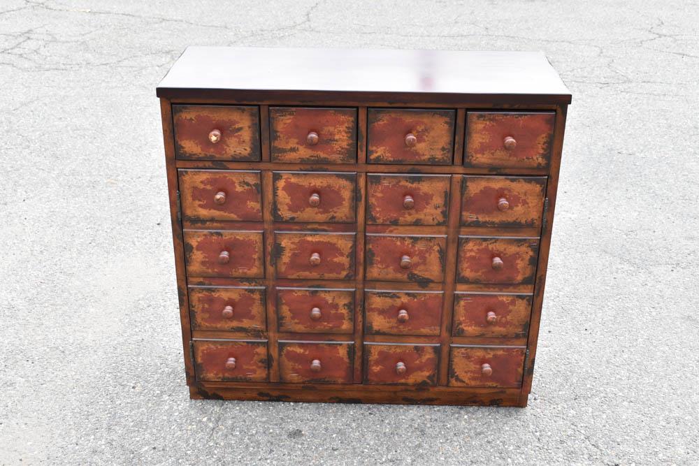 Faux Antique Finished Apothecary Style Cabinet (1 of 6)