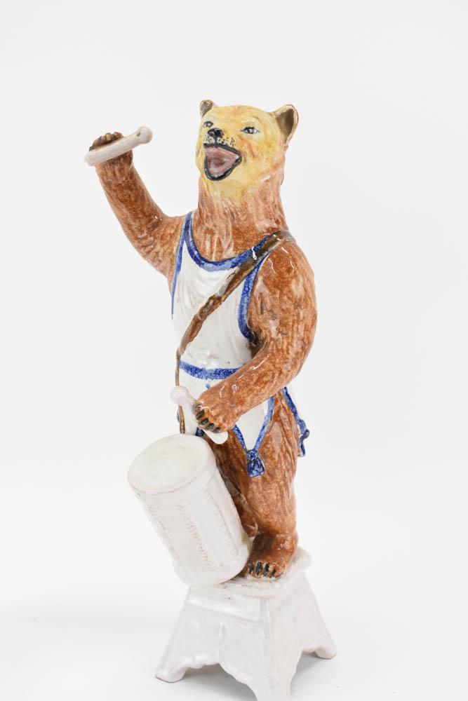 Pair of Italian Glazed Pottery Bear Figures (1 of 8)