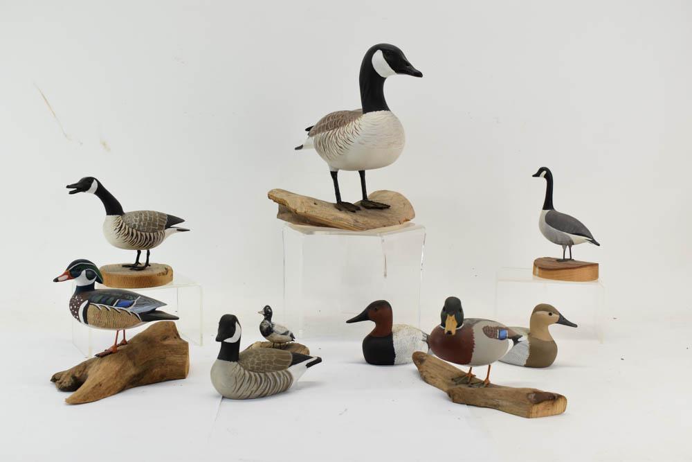 Decoy Group of Miniature 1/4 and 1/2 size Decoys (1 of 12)