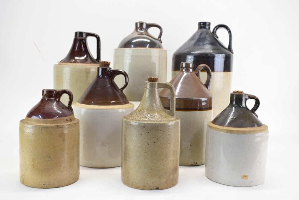 Group of Eight Assorted Stoneware Jugs (1 of 6)