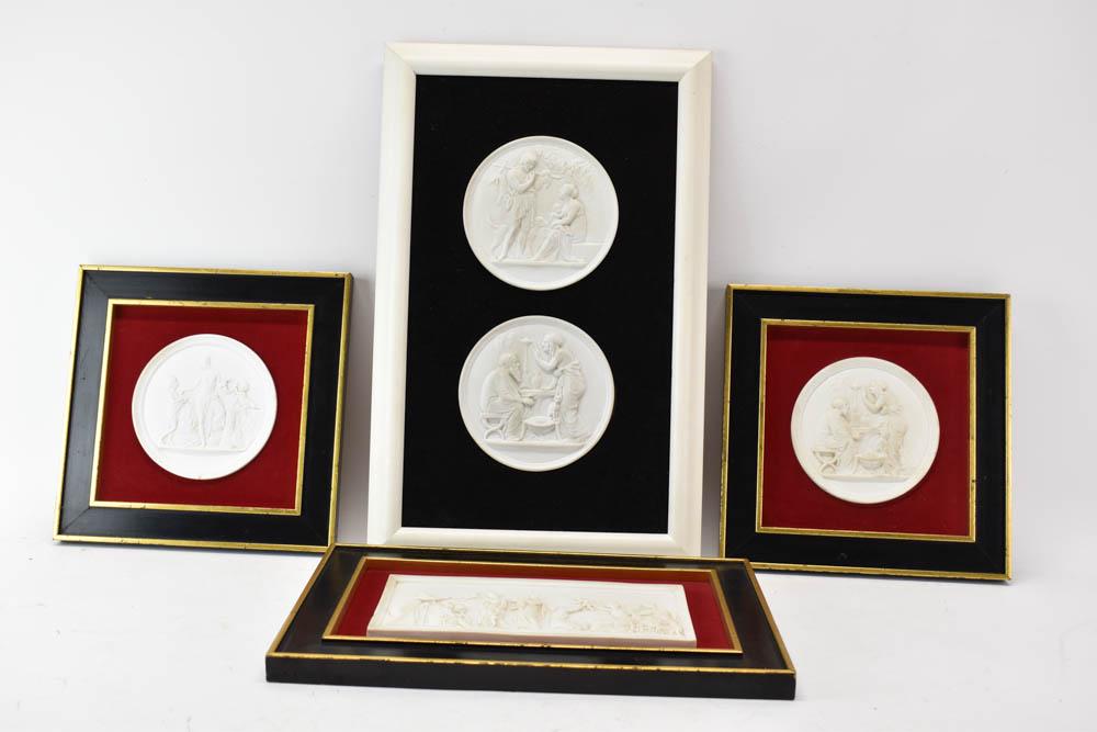 Five Bas-Relief Plaster Wall Hangings (1 of 7)