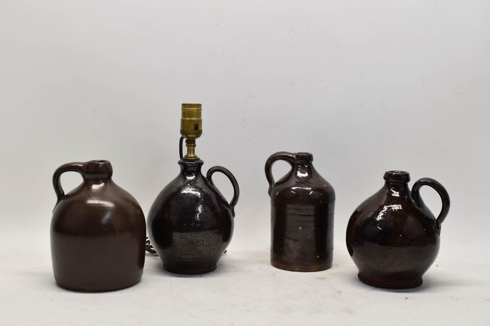 Four Stoneware Small Handled Jugs (1 of 6)