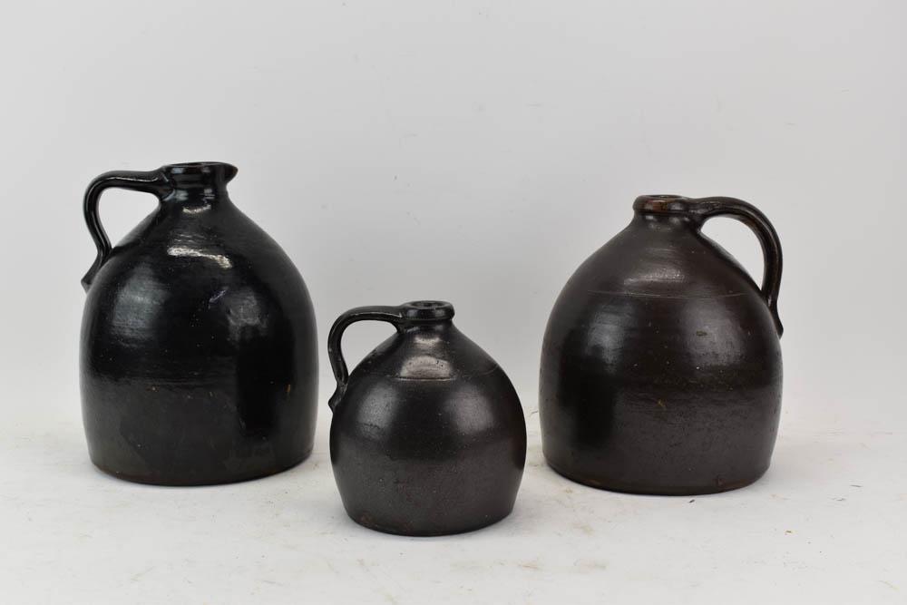 Three Stoneware Handled Jugs (1 of 8)