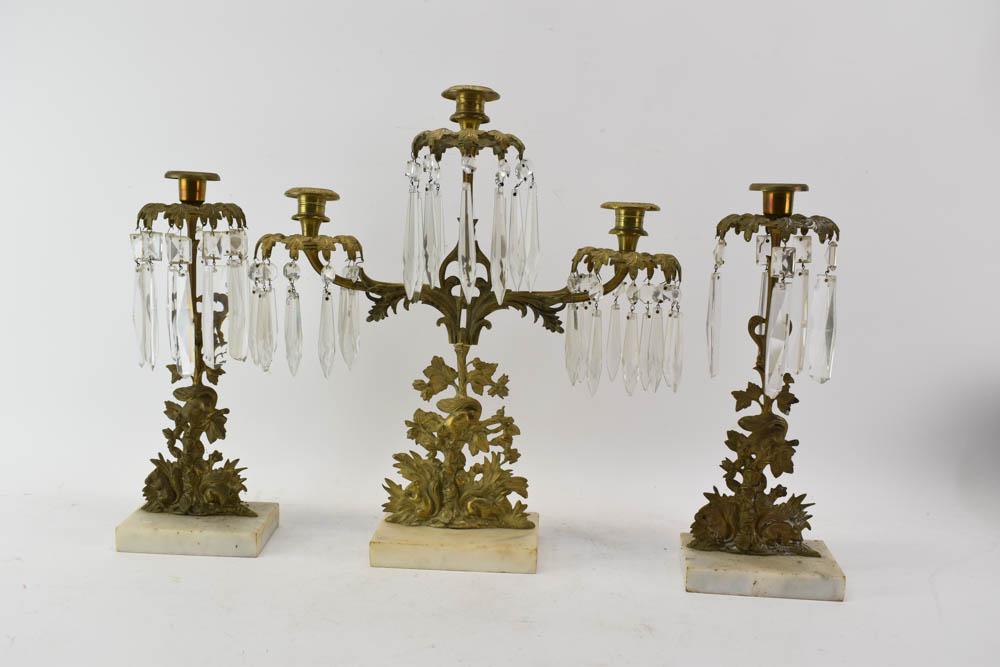 Gilt Metal Squirrel-Decorated Garniture Set (1 of 5)